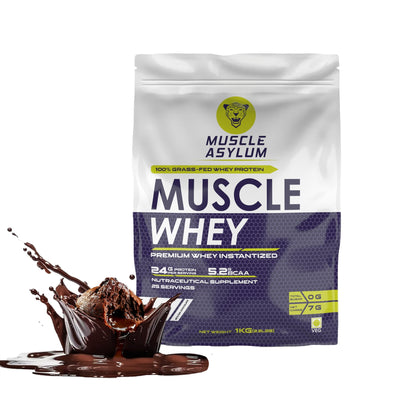 Muscle Asylum Premium 1kg Whey Protein Blend - 24g Protein Per Serving For Muscle Building & Recovery,25 Servings
