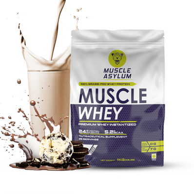 Muscle Asylum Premium 1kg Whey Protein Blend - 24g Protein Per Serving For Muscle Building & Recovery,25 Servings