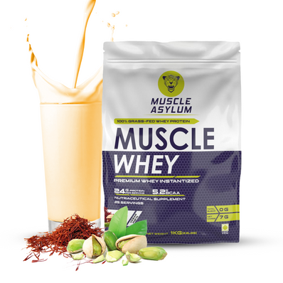 Muscle Asylum Premium 1kg Whey Protein Blend - 24g Protein Per Serving For Muscle Building & Recovery,25 Servings
