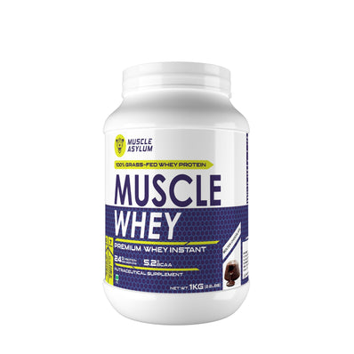 Muscle Asylum- Muscle Whey 100% Whey Protein - 24g Protein, 5.2g BCAA (1 Kg (2.2Lbs))