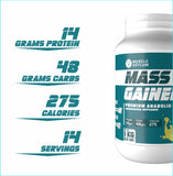 Muscle Asylum- Muscle Mass Anabolic Gainer- 14g Protein, 48g carbs, 275g Calories High Calorie Mass Gainer Weight Gainer Powder