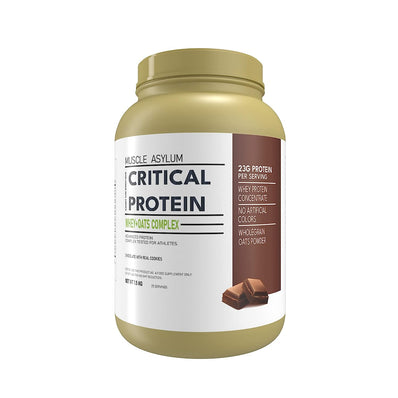 Muscle Asylum Critical Protein With Oats Complex 1.5KG (Double Chocolate) l 24G Of Protein & Carbs/Serving For Muscle Building & Recovery, 25 Servings