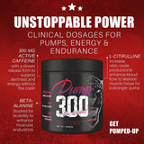 Muscle Asylum Pump 300 Pre Workout Supplement for Men with 300mg Caffeine, 3g Citrulline, and 2.5g Beta-Alanine (30 Servings)