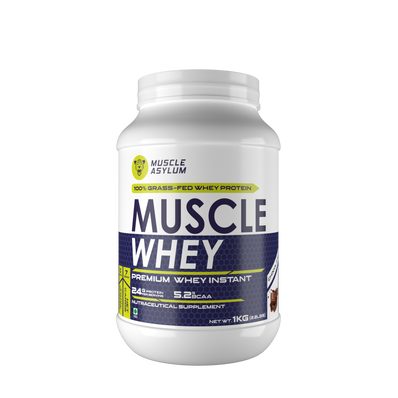 Muscle Asylum- Muscle Whey 100% Whey Protein - 24g Protein, 5.2g BCAA (1 Kg (2.2Lbs))