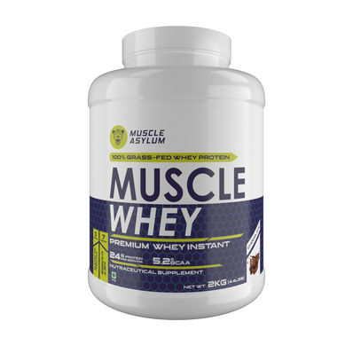 Muscle Asylum- Muscle Whey 100% Whey Protein - 24g Protein, 5.2g BCAA - (50 Servings), 2 Kg (4.4Lbs))