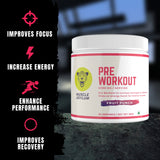 Muscle Asylum- Muscle Whey 100% Whey Protein - 24g Protein, 5.29g BCAA - Double Chocolate (29 Servings) - 1 Kg (2.2Lbs) & Muscle Asylum Pre-Workout - 30 Servings, 180gm (FRUIT PUNCH)